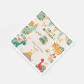 恐竜の誕生日パーティナプキンス – カスタム写真 スタンダードランチョンナプキン (角)