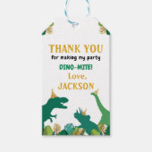 恐竜の誕生日パーティーありがとうラベル ギフトタグ (正面)