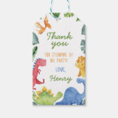 恐竜の誕生日パーティーありがとうラベル ギフトタグ (正面)