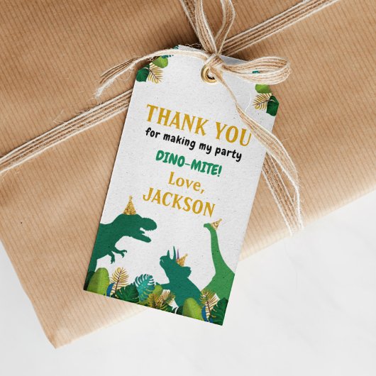 恐竜の誕生日パーティーありがとうラベル ギフトタグ