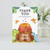 恐竜の誕生日パーティーありがとう カード (スタンド正面)