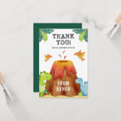恐竜の誕生日パーティーありがとう カード (正面/裏面インサイチュ)
