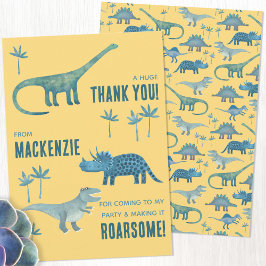 恐竜の誕生日パーティーありがとう サンキューカード