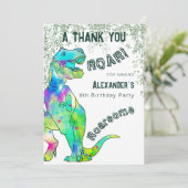 恐竜の誕生日パーティーありがとう サンキューカード (スタンド正面)