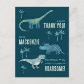 恐竜の誕生日パーティーありがとう ポストカード (正面)