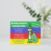 恐竜の誕生日パーティーおめでとう（個別設定可能） ポストカード (スタンド正面)
