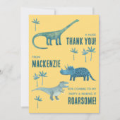 恐竜の誕生日パーティーお礼メッセージ サンキューカード (正面)