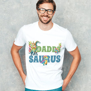 恐竜の誕生日パーティーかわいいパパSaurus父 Tシャツ