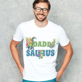 恐竜の誕生日パーティーかわいいパパSaurus父 Tシャツ
