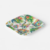 恐竜の誕生日パーティーかわいい水の色パターン ペーパープレート (傾斜あり)