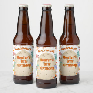 恐竜の誕生日パーティーと巨大なディノ卵 ビールラベル