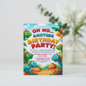 恐竜の誕生日パーティーなんて最悪！ ポストカード (スタンド正面)