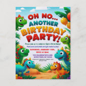 恐竜の誕生日パーティーなんて最悪！ ポストカード (正面)