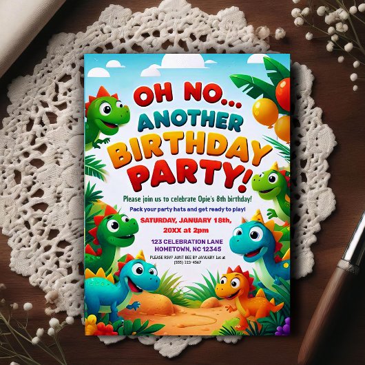 恐竜の誕生日パーティーなんて最悪！ ポストカード