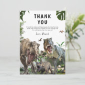 恐竜の誕生日パーティーにお招きします!ディノ・T・レックスの誕生日です! サンキューカード (スタンド正面)