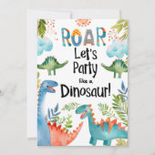 恐竜の誕生日パーティーにROAR! 招待状 (正面)