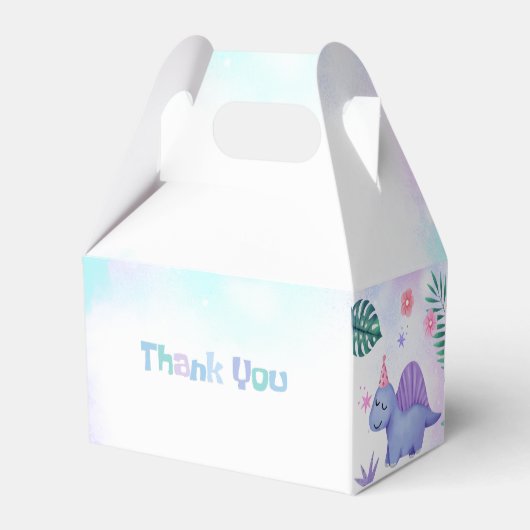 恐竜の誕生日パーティーのお願いボックス フェイバーボックス (裏面サイド)