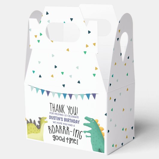 恐竜の誕生日パーティーのお願いボックス フェイバーボックス (オープン)