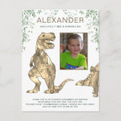 恐竜の誕生日パーティーの写真 インビテーションポストカード (正面)