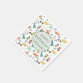 恐竜の誕生日パーティーの写真 スタンダードカクテルナプキン (角)