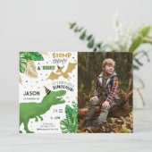 恐竜の誕生日パーティーの写真 招待状 (スタンド正面)