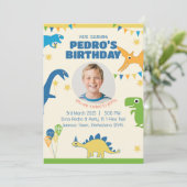 恐竜の誕生日パーティーの写真 招待状 (スタンド正面)