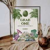 恐竜の誕生日パーティーの好意のサイン ポスター