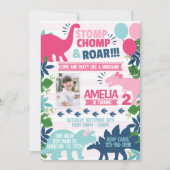 恐竜の誕生日パーティーの招待招待状 招待状 (正面)