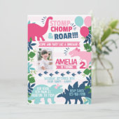 恐竜の誕生日パーティーの招待招待状 招待状 (スタンド正面)