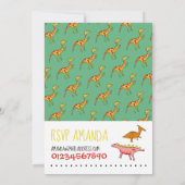 恐竜の誕生日パーティーの招待状のようなパーティー 招待状 (裏面)