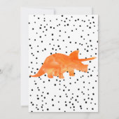 恐竜の誕生日パーティーの招待状の水色 招待状 (裏面)