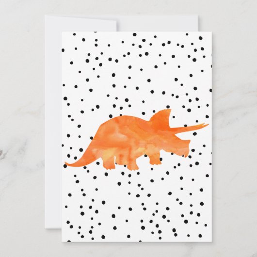 恐竜の誕生日パーティーの招待状の水色 招待状 (裏面)