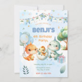 恐竜の誕生日パーティーの招待状 招待状 (正面)