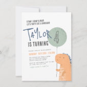 恐竜の誕生日パーティーの招待状 招待状 (正面)