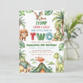 恐竜の誕生日パーティーの招待状 招待状 (スタンド正面)