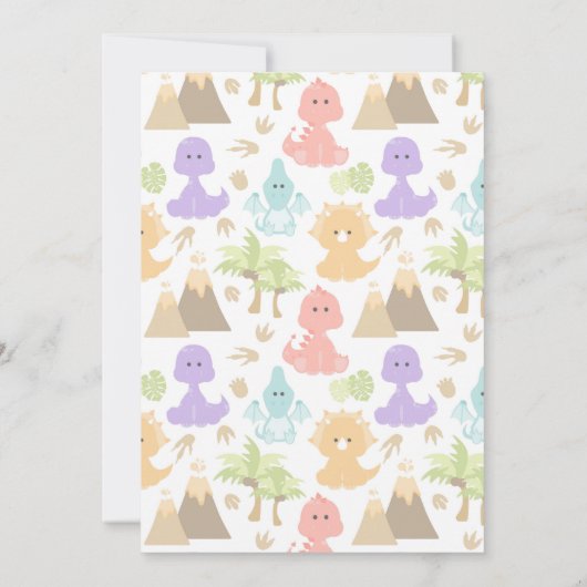 恐竜の誕生日パーティーの招待状 招待状 (裏面)