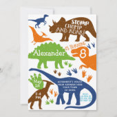 恐竜の誕生日パーティーの招待状 招待状 (正面)