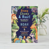 恐竜の誕生日パーティーの招待状 招待状 (スタンド正面)
