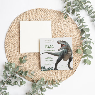 恐竜の誕生日パーティーの招待状 招待状