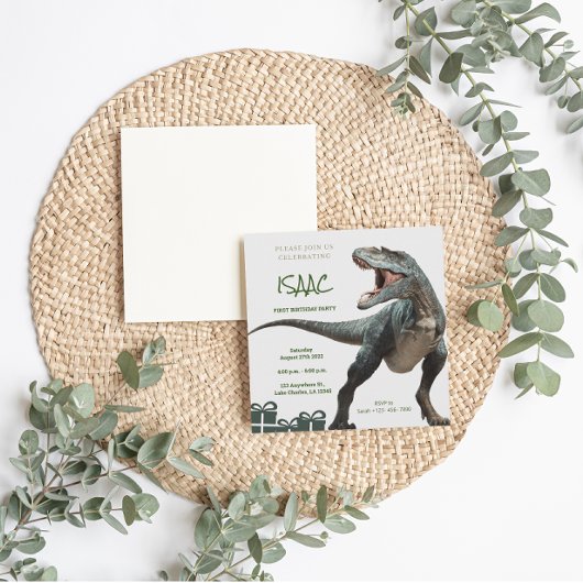 恐竜の誕生日パーティーの招待状 招待状