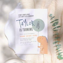 恐竜の誕生日パーティーの招待状