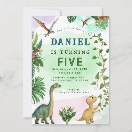 恐竜の誕生日パーティーの招待状 招待状