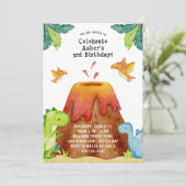 恐竜の誕生日パーティーの招待状 招待状 (スタンド正面)