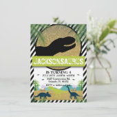 恐竜の誕生日パーティーの招待状 招待状 (スタンド正面)