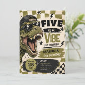 恐竜の誕生日パーティーの招待状 "Five is a Vibe" 招待状 (スタンド正面)