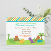 恐竜の誕生日パーティーの招待 招待状 (スタンド正面)