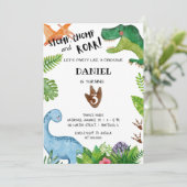 恐竜の誕生日パーティーの招待Dinoパーティー 招待状 (スタンド正面)