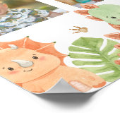 恐竜の誕生日パーティーの最初の年フォトマイルストーン ポスター (角)