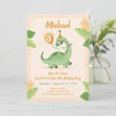 恐竜の誕生日パーティーへの招待 |ディノパーティー 招待状 (スタンド正面)