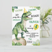 恐竜の誕生日パーティーへの招待 招待状 (スタンド正面)